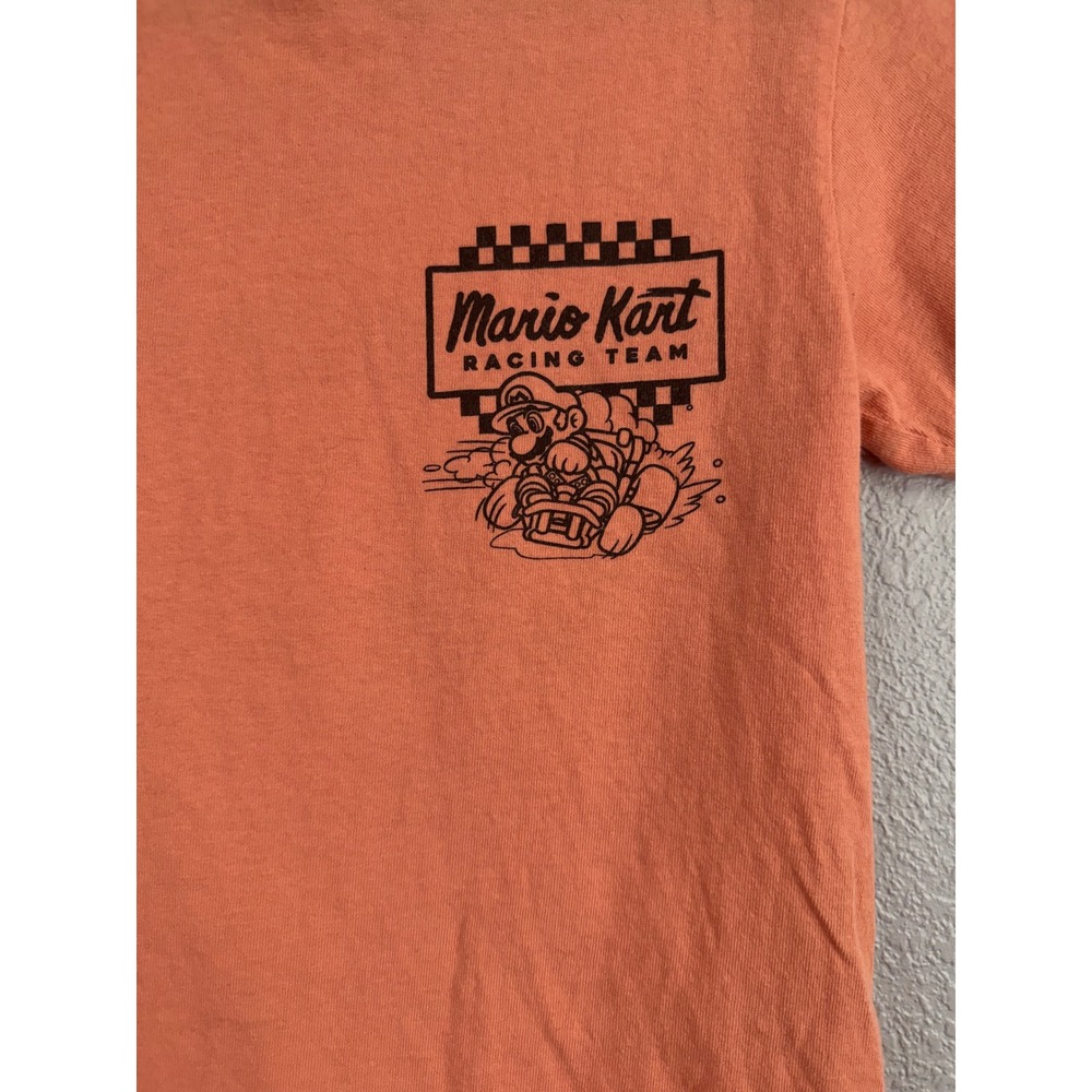 Mario Kart Racing Team Graphic T-Shirt Orange Small Nintendo Mad Engine Tee - Picture 2 of 5